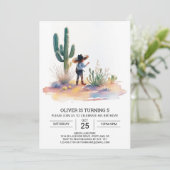 Custom Niedlich Cowboy Birthday Einladung (Stehend Vorderseite)