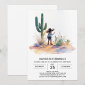 Custom Niedlich Cowboy Birthday Einladung (Vorne/Hinten)
