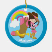 Custom Niedlich Cowgirl Keramikornament (Vorne)