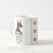 Custom Niedlich Doberman for Dog Lover Trainer Lov Kaffeetasse (Vorderseite Links)