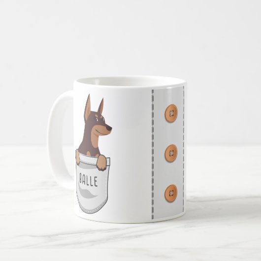 Custom Niedlich Doberman for Dog Lover Trainer Lov Kaffeetasse (Vorderseite Links)