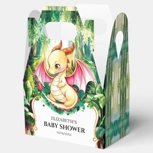 Custom Niedlich Dragon Baby Dusche Geschenkschachtel (Geöffnet)