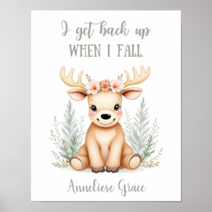 Custom Niedlich Elegante Moose Woodland Animal Kin Poster