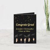 Custom Niedlich Eleganter Black and Gold Abschluss Karte (Vorderseite)