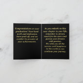 Custom Niedlich Eleganter Black and Gold Abschluss Karte (Innenseite)