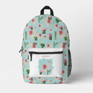 Custom Niedlich Fiesta Llama & Cactus Kinderzimmer Bedruckter Rucksack
