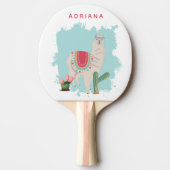 Custom Niedlich Fiesta Llama & Cactus Table Tennis Tischtennis Schläger (Vorderseite)
