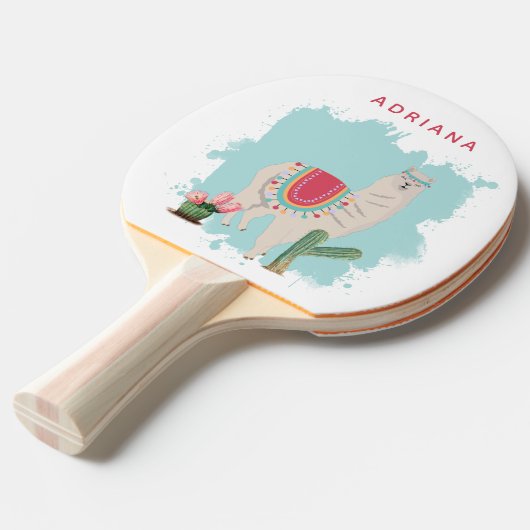 Custom Niedlich Fiesta Llama & Cactus Table Tennis Tischtennis Schläger (Vorderseite)