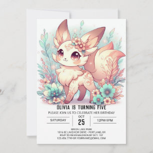 Custom Niedlich Fox Digital Geburtstag Einladung