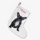 Custom Niedlich French Bulldog Puppy Kleiner Weihnachtsstrumpf (Vorderansicht (hängend))