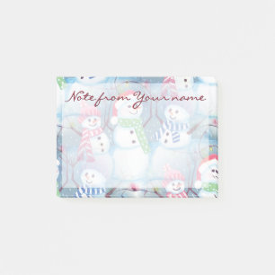 Custom Niedlich Fun Funny Holiday Snowmen Muster Post-it Klebezettel