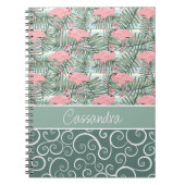 Custom Niedlich Fun Pink Flamingoes Palm Leafs Mus Notizblock (Vorderseite)