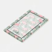 Custom Niedlich Fun Pink Flamingoes Palm Leafs Mus Post-it Klebezettel (angewinkelt)