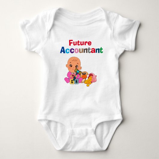 Custom Niedlich Funny Baby Future Accountant Baby Strampler (Vorderseite)