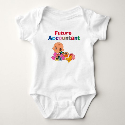 Custom Niedlich Funny Baby Future Accountant Strampler (Vorderseite)