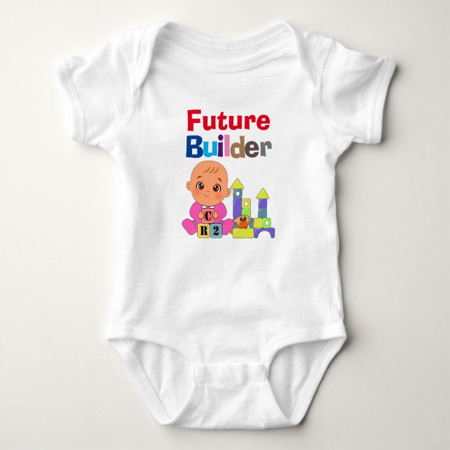 Custom Niedlich Funny Baby Future Builder Architec Baby Strampler (Vorderseite)