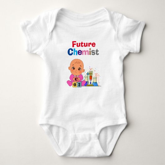 Custom Niedlich Funny Baby Future Chemist Genius Baby Strampler (Vorderseite)