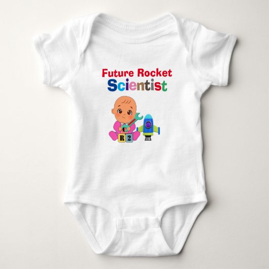 Custom Niedlich Funny Baby Future Rocket Scientist Baby Strampler (Vorderseite)