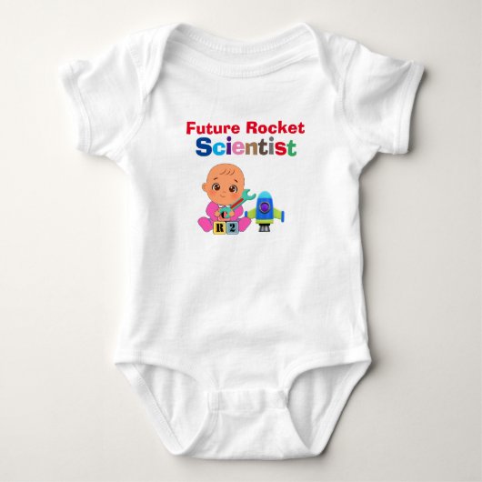 Custom Niedlich Funny Baby Future Rocket Scientist Strampler (Vorderseite)