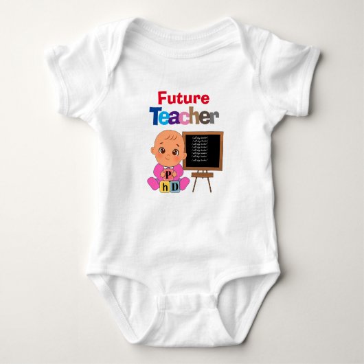 Custom Niedlich Funny Baby Future Teacher Baby Strampler (Vorderseite)