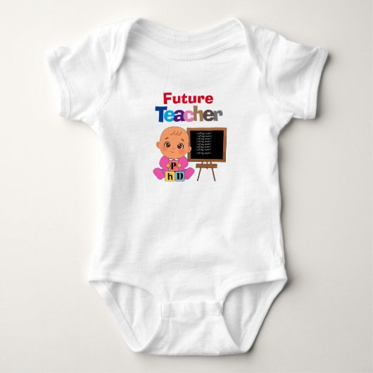 Custom Niedlich Funny Baby Future Teacher Strampler (Vorderseite)