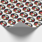 Custom Niedlich Funny Cartoon Pinguin mit Geschenk Geschenkpapier (Ecke)