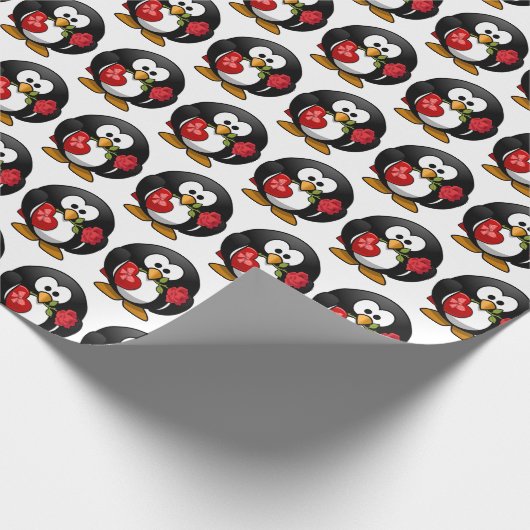 Custom Niedlich Funny Cartoon Pinguin mit Geschenk Geschenkpapier (Ecke)