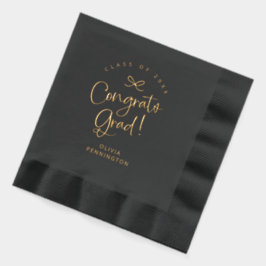 Custom Niedlich Girl Bow Glückwunschs Grad Gold Servietten Mit Folie