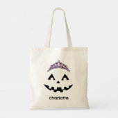 Custom Niedlich Girly Kürbislaterne Pumpkin Hallow Tragetasche (Rückseite)