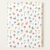 Custom Niedlich Girly Wildblumen und Butterfliegen Planer (Rückseite)