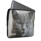 Custom Niedlich Grey Kitty Face Foto Laptopschutzhülle (Vorne Rechts)