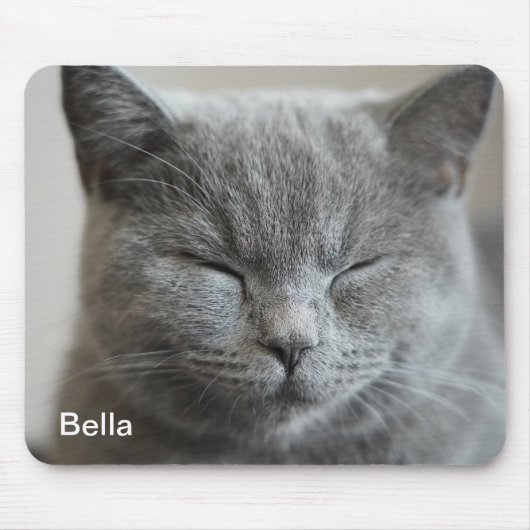 Custom Niedlich Grey Kitty Face Foto Mousepad (Vorne)