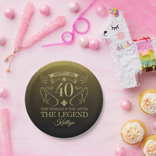 Custom Niedlich Happy 40. Geburtstag Pappteller (Party)