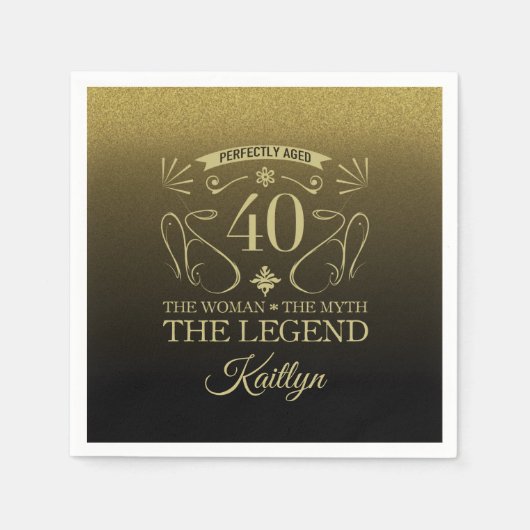 Custom Niedlich Happy 40. Geburtstag Serviette (Vorderseite)