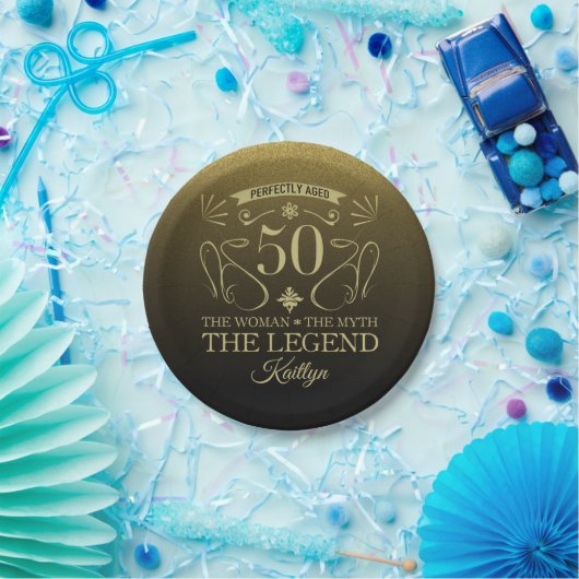 Custom Niedlich Happy 50. Geburtstag Pappteller (Party)