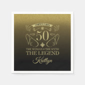 Custom Niedlich Happy 50. Geburtstag Serviette (Vorderseite)