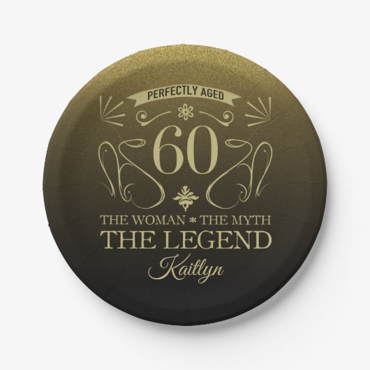 Custom Niedlich Happy 60. Geburtstag Pappteller (Vorderseite)