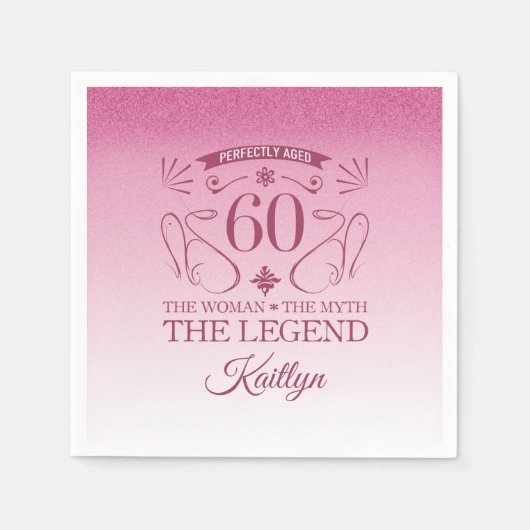 Custom Niedlich Happy 60. Geburtstag Serviette (Vorderseite)