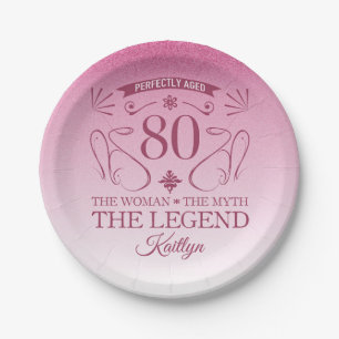 Custom Niedlich Happy 80. Geburtstag Pappteller
