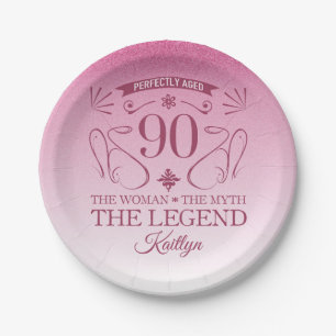Custom Niedlich Happy 90. Geburtstag Pappteller