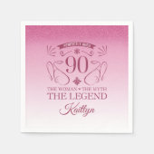 Custom Niedlich Happy 90. Geburtstag Serviette (Vorderseite)