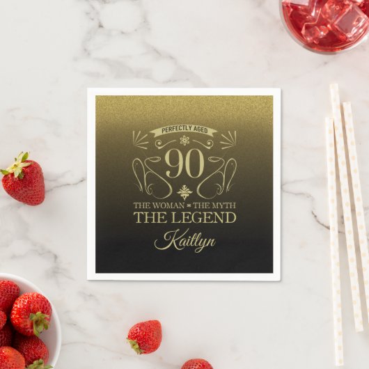 Custom Niedlich Happy 90. Geburtstag Serviette (Beispiel)