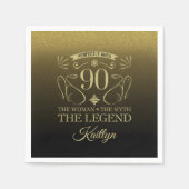Custom Niedlich Happy 90. Geburtstag Serviette (Vorderseite)