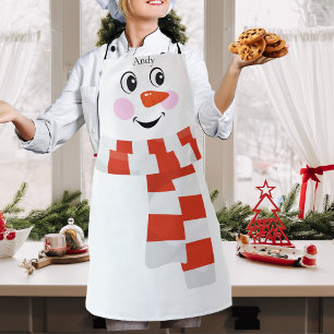 Custom Niedlich Happy Lächeln Snowman Gesicht Schürze