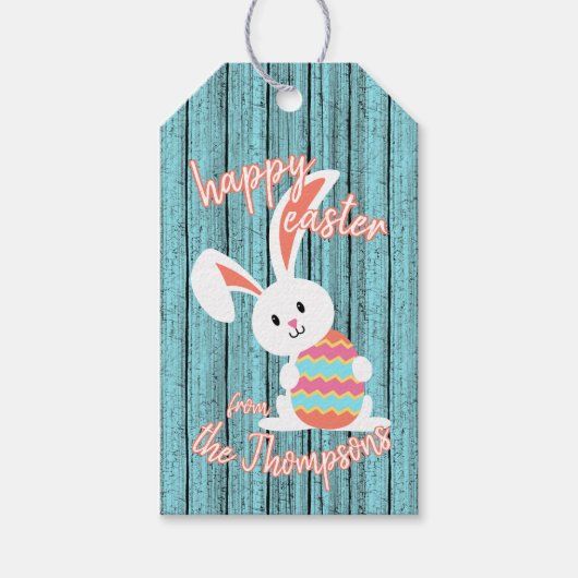 Custom Niedlich Happy Ostersonne mit farbigem Ei Geschenkanhänger (Vorderseite)