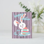 Custom Niedlich Happy Ostersonne mit farbigem Ei Postkarte (Stehend Vorderseite)
