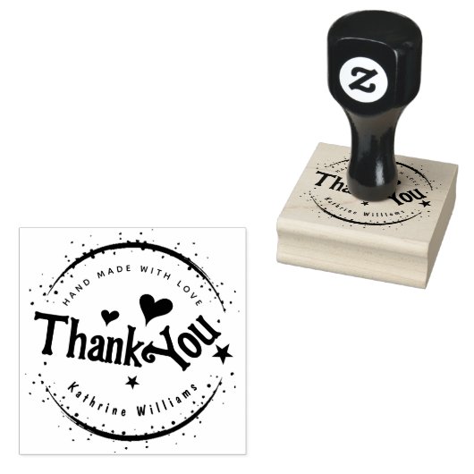 CUSTOM | NIEDLICH HERZELEGANT DANKEN SIE RUND UM R GUMMISTEMPEL (Stempel)