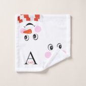 Custom Niedlich Holiday Happy Lächeln Snowman Gesi Badhandtuch Set (Waschlappen)