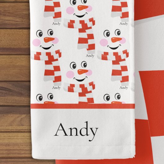 Custom Niedlich Holiday Happy Lächeln Snowman Gesi Badhandtuch Set