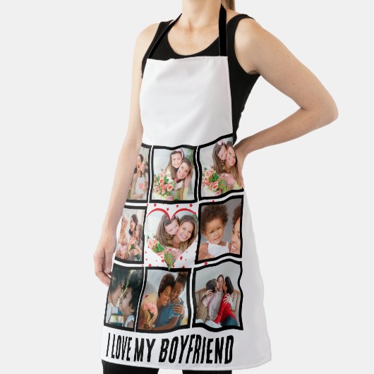Custom Niedlich I Liebe meinem Freund 9 Foto Colla Schürze (InSitu)